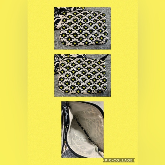 3/$20 Vera Bradley Black and Yellow Floral Cosmetic Bag Set - Picture 2 of 12